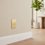 Placa pared dorada latón cepillado tamaño mediano 5x3pulg