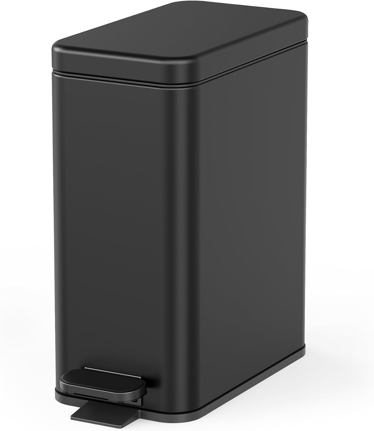 Cubo basura baño acero inox 2.6gal negro con pedal