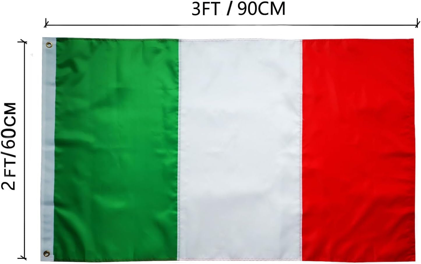 Bandera Italia 2x3ft Oxford 210D grommets latón