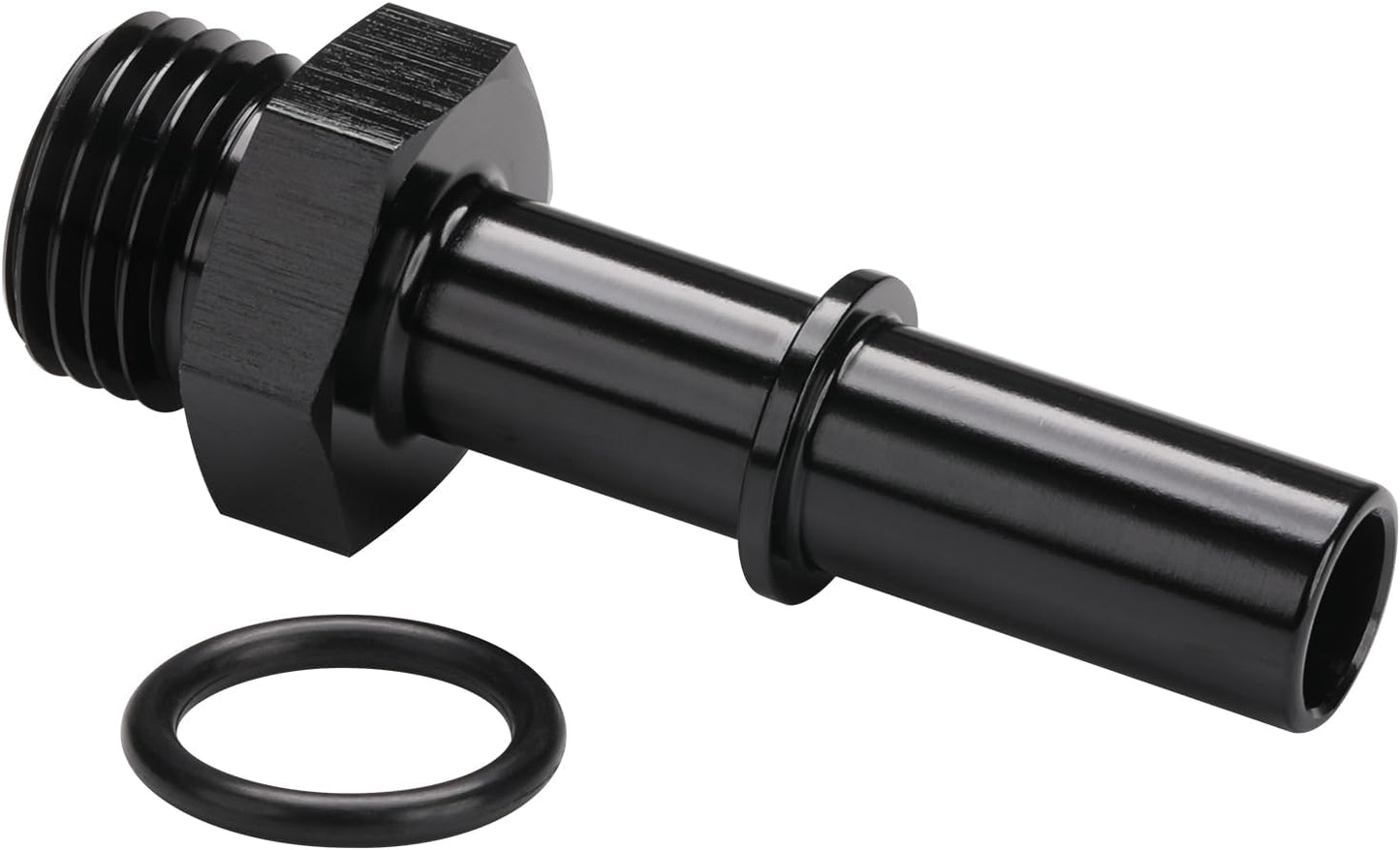 Adaptador EFI macho 3/8 SAE aluminio negro