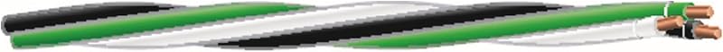 Alambre THHN 12/3 negro blanco verde 250ft