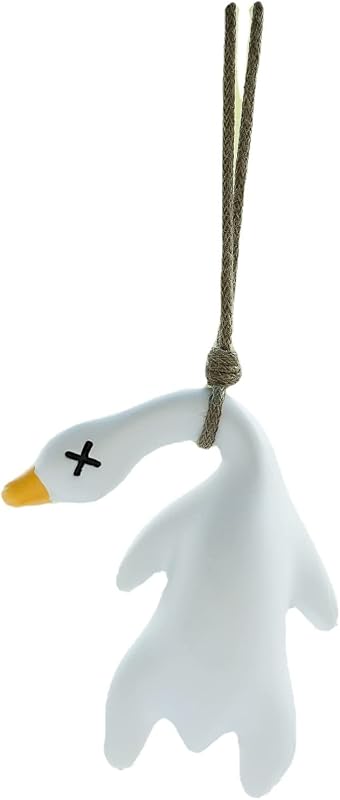 Colgante espejo pato oscilante coche decoración 9.8pulg blanco