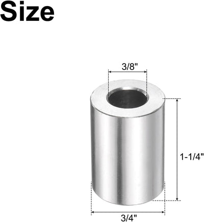 Espaciador acero inox 3/8x3/4x1-1/4 pulg redondo liso