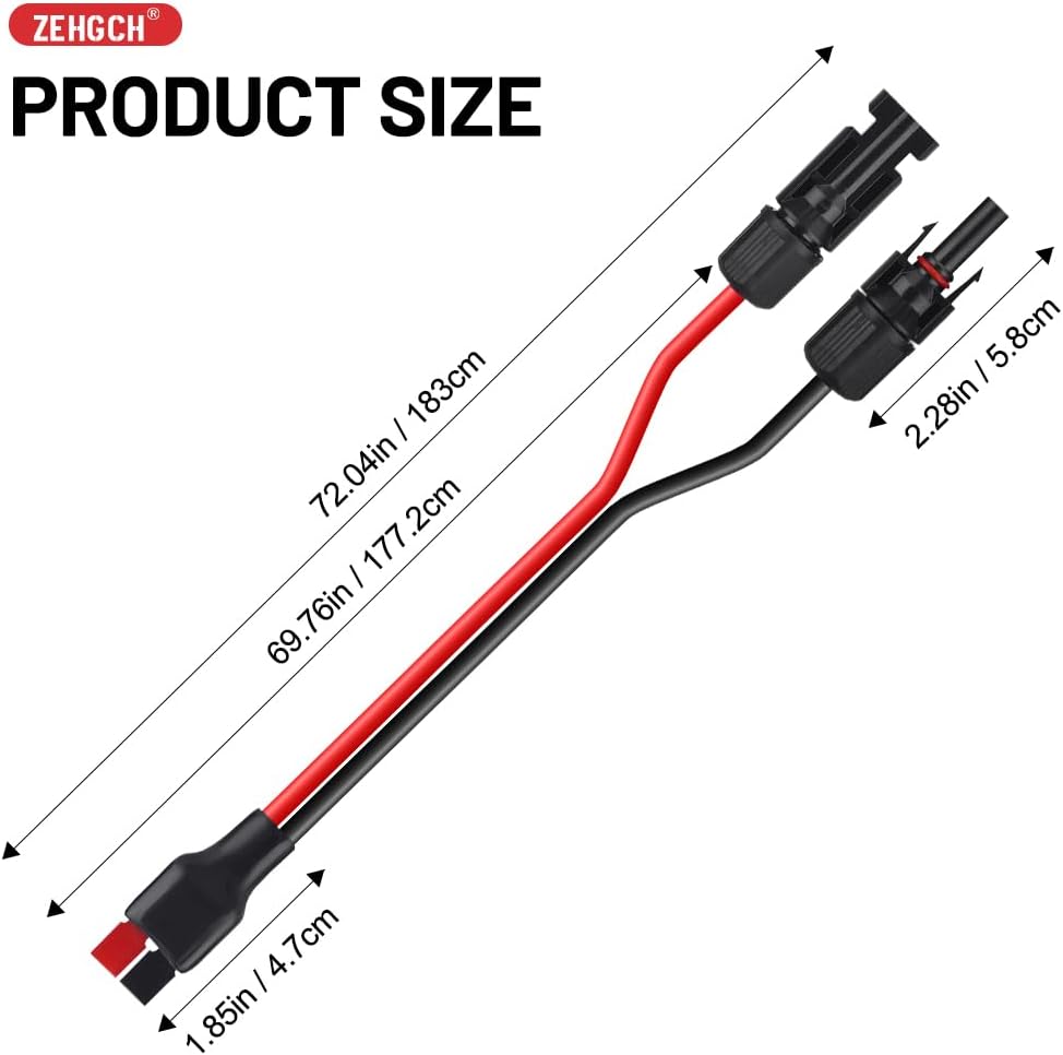 Kit conector cable solar cobre estañado 10awg 6pies