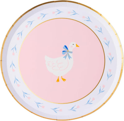 Platos papel Pascua rosa claro 8pulg paquete 8