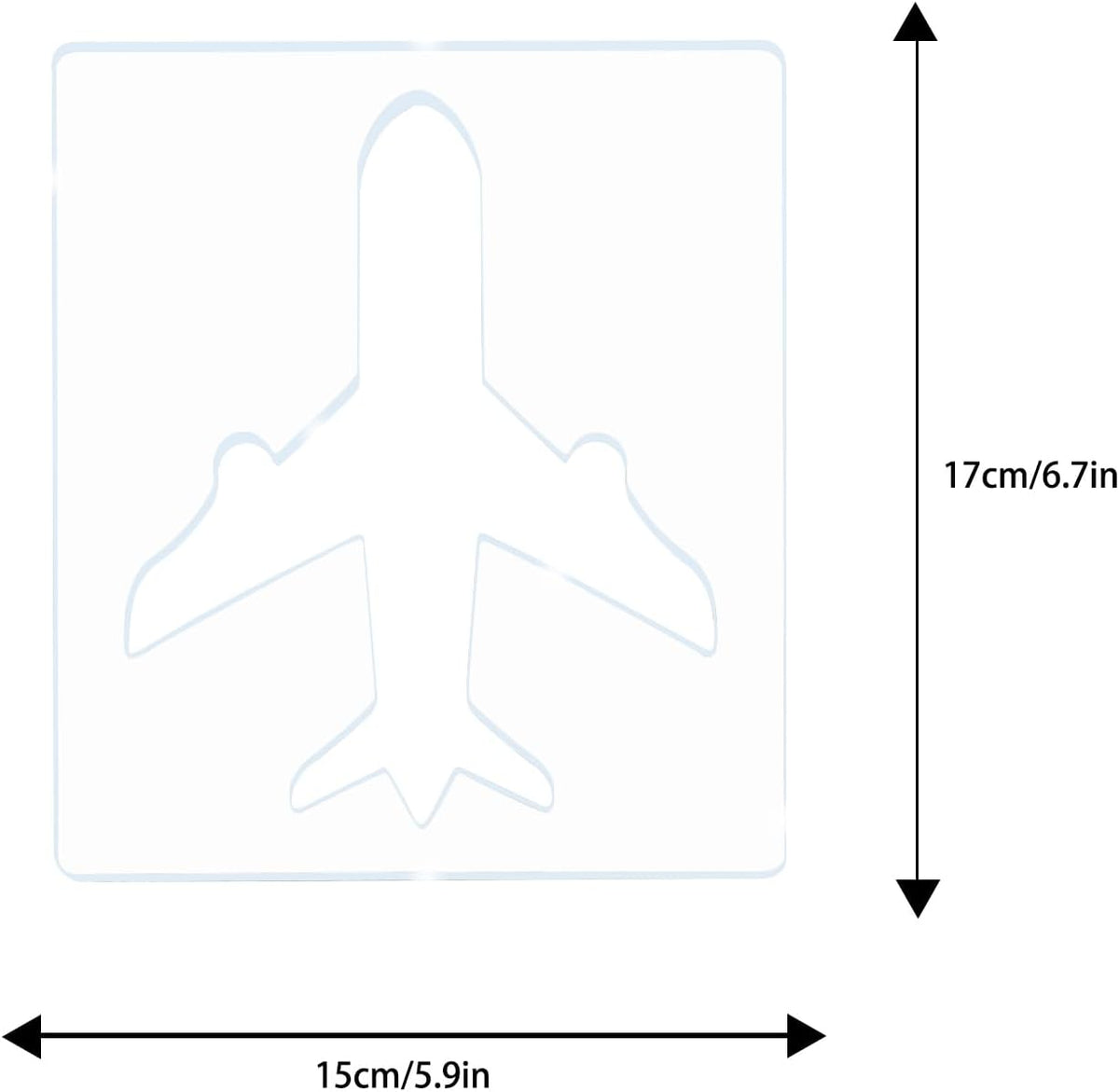 Plantilla avión acrílica 5.9x6.7pulg reutilizable