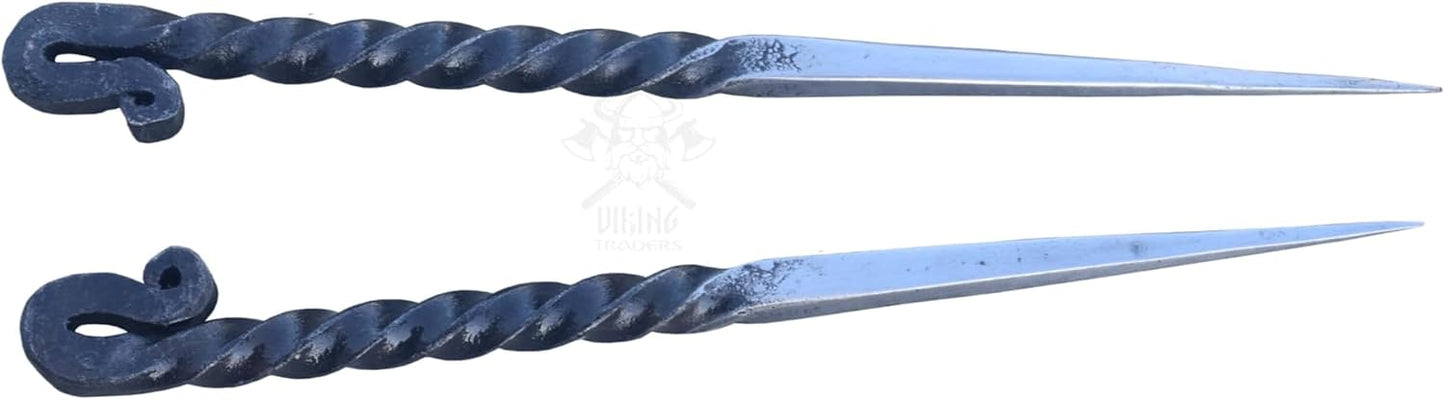Set 2 Utensilios Hierro Forjado Comer Picos Medievales