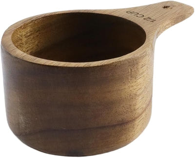 Taza medidora madera 1/2 taza para cocina