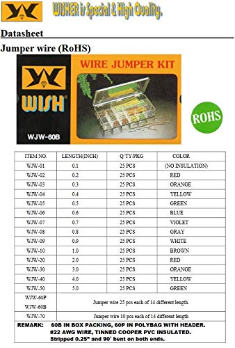 Kit puente alambre 22 AWG 10 colores 14 longitudes