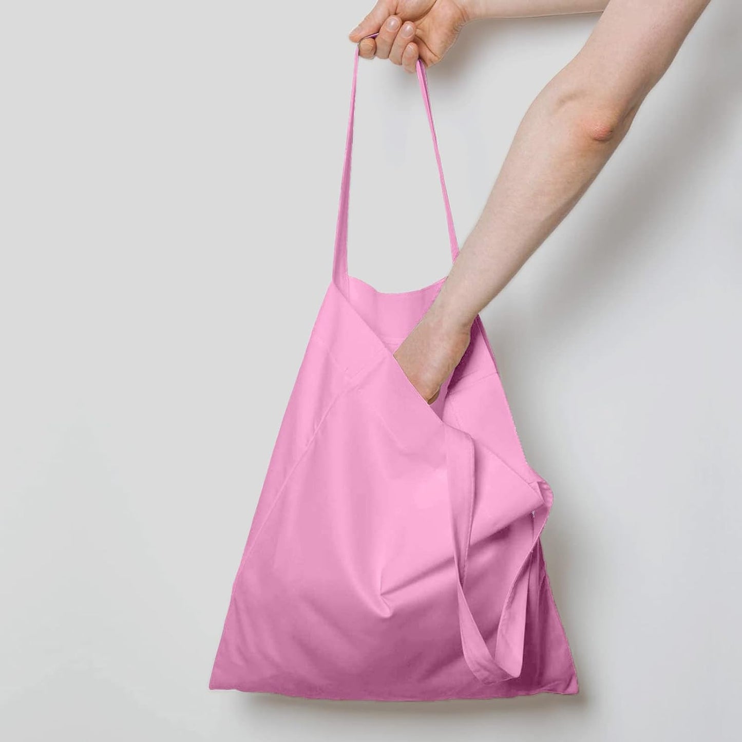5 Pzas Bolsas Algodón Rosa Bebé 15x16pulg Con Teflón