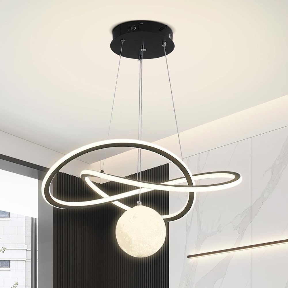 Candelabro LED moderno con control remoto para sala de estar