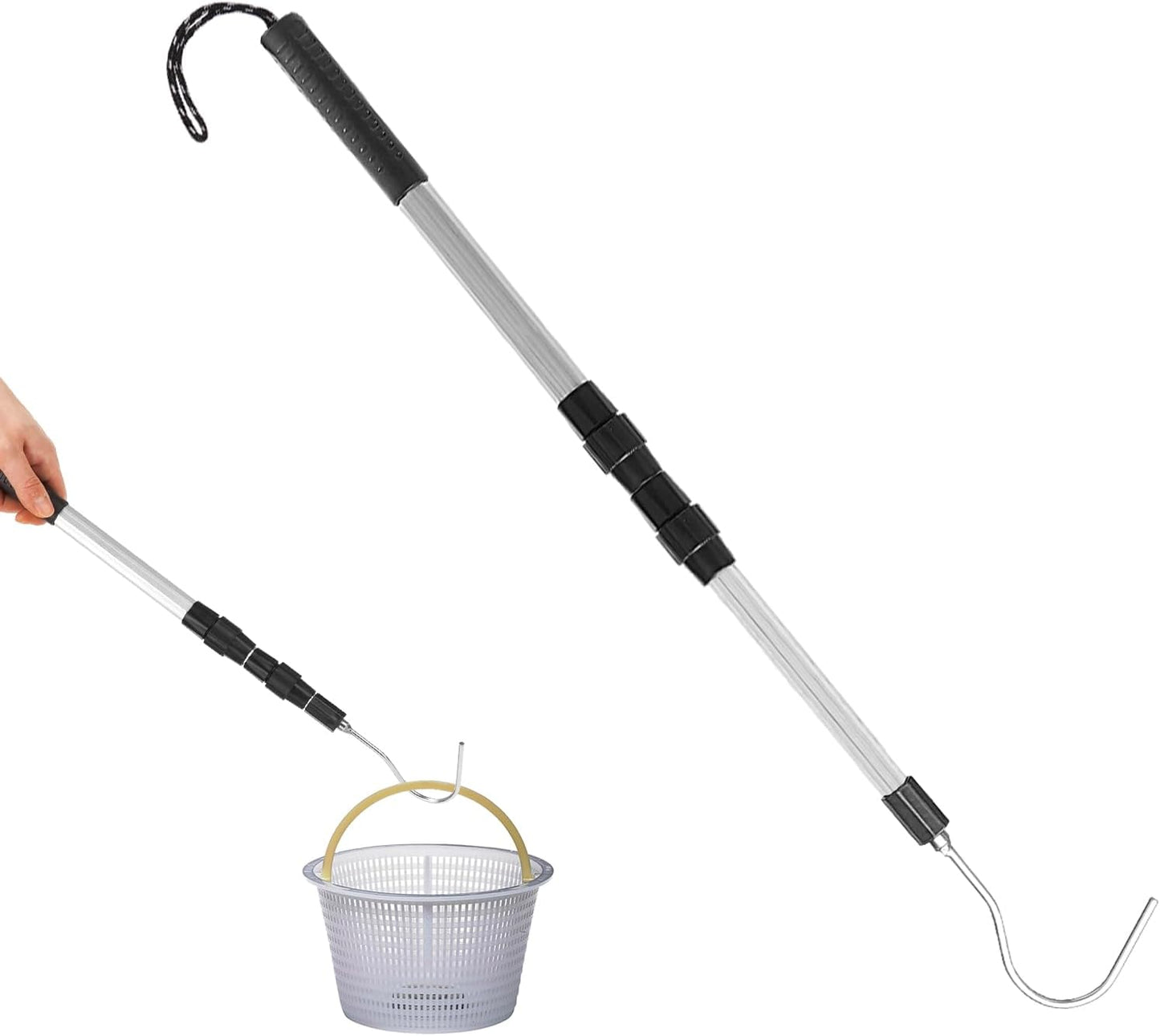 Gancho desnatador piscina cesta plegable 39.7"