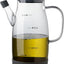 Botella dispensadora aceite vidrio cocina tapa acero inox gris