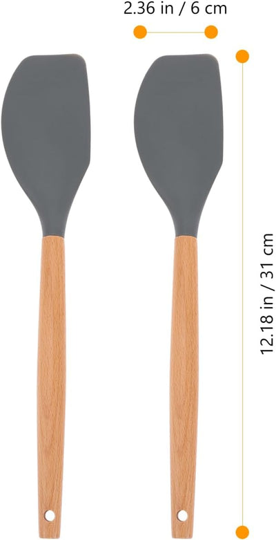 Juego espátulas silicona mango madera raspador cocina 12.59pulg
