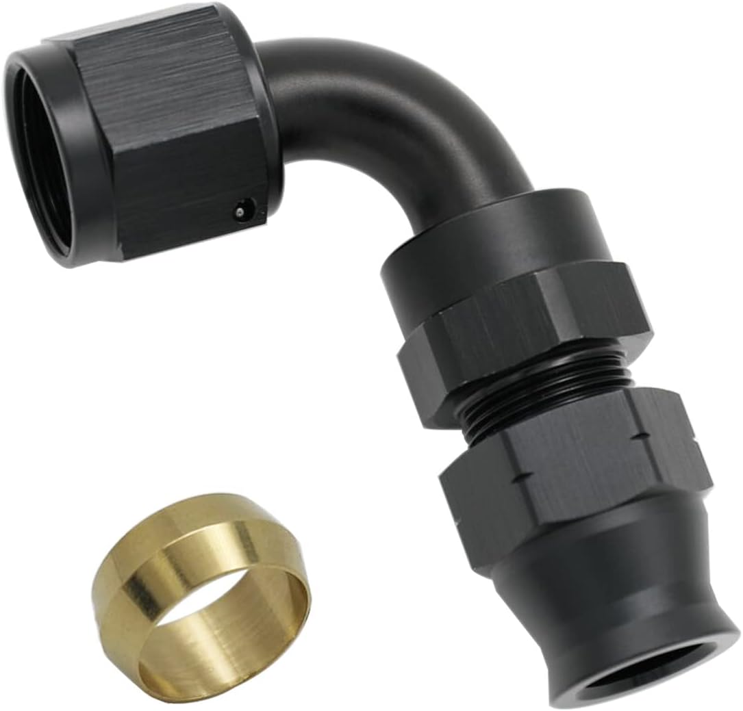 Adaptador tubo combustible 6AN a 3/8 90 grados aluminio