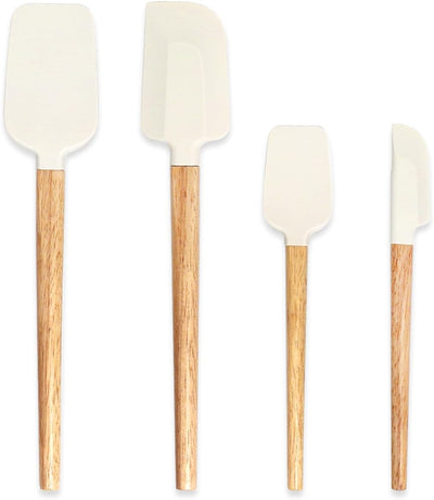 Set 4 Espátulas Silicona Grado Alimenticio Antiadherente