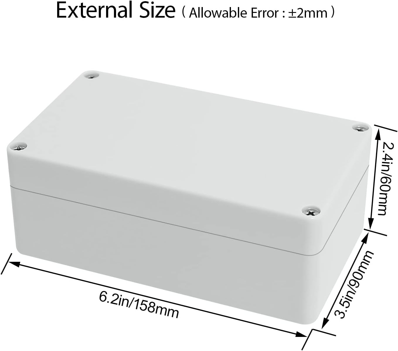 Caja eléctrica plástico IP65 6.2x3.5x2.4pulg