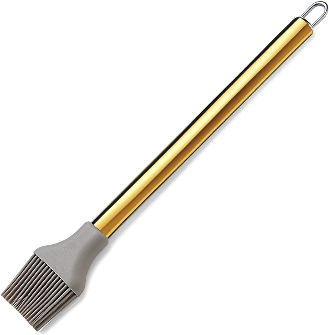 Cepillo silicona antiadherente mango chapado dorado cocina