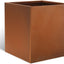 Macetero acero corten rectangular uso comercial 17x17