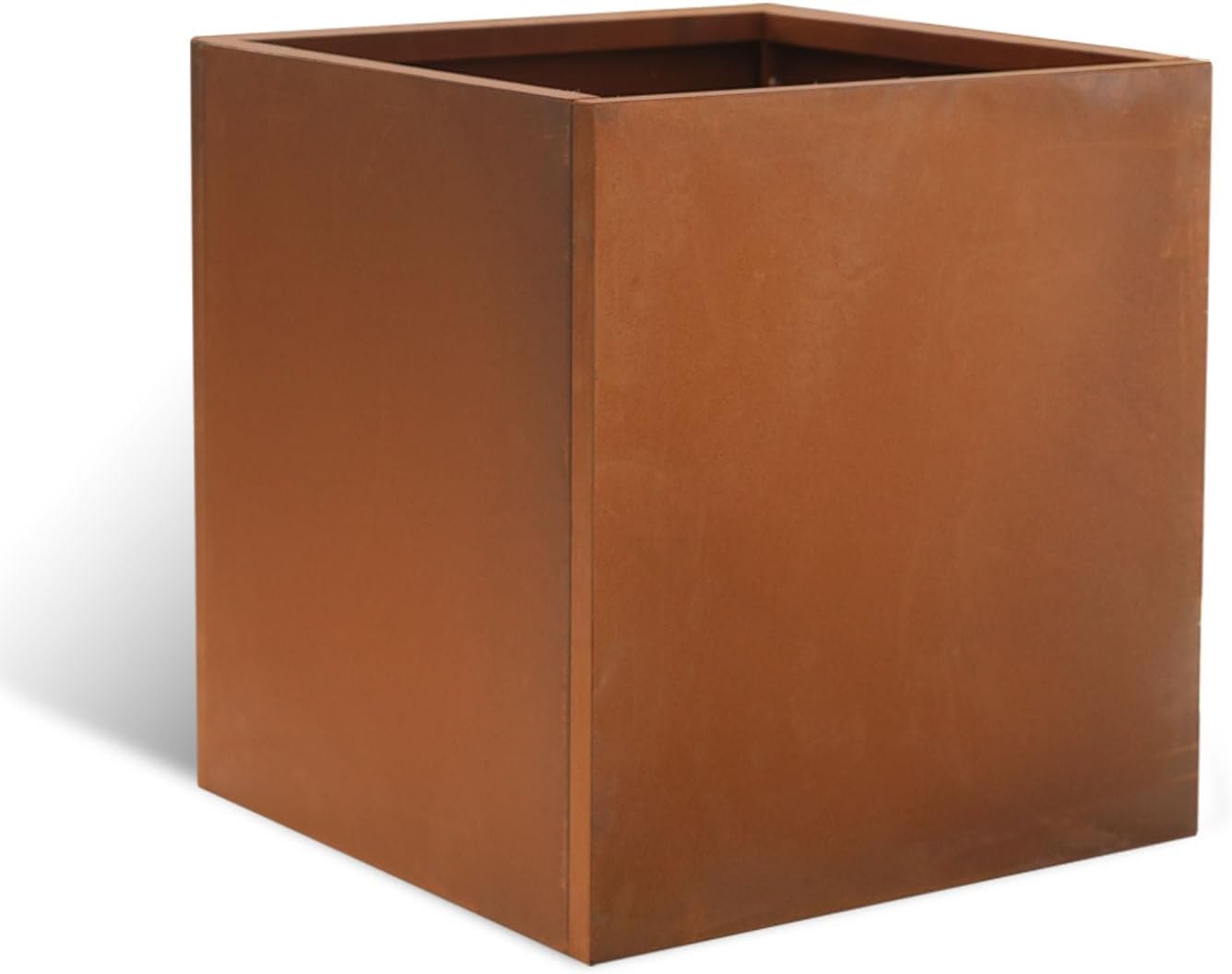 Macetero acero corten rectangular uso comercial 17x17