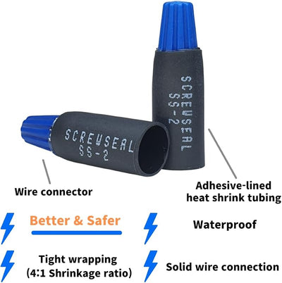 Conectores cable impermeables SS2 azul 50pzas AWG22-14