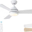 Ventilador techo 42pulg blanco moderno con luz 6 vel 3cct