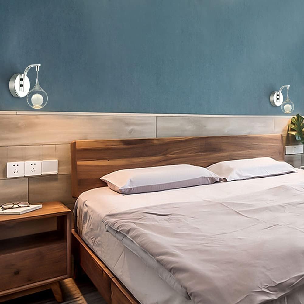 Aplique pared LED cristal regulable 5W dormitorio baño sala