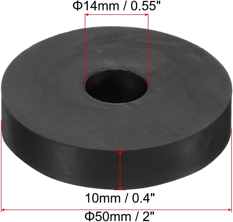Espaciador goma 6 pzas 2pulg diam. 0.4pulg grosor antivibración