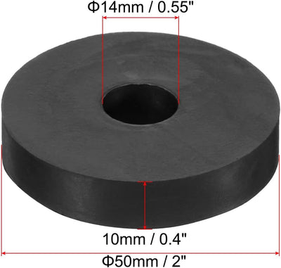 Espaciador goma 6 pzas 2pulg diam. 0.4pulg grosor antivibración