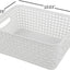 Cesta almacenamiento plástico blanco 10x7.5x4" set 6