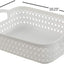 Bandeja almacenamiento plástico blanco asa set 6