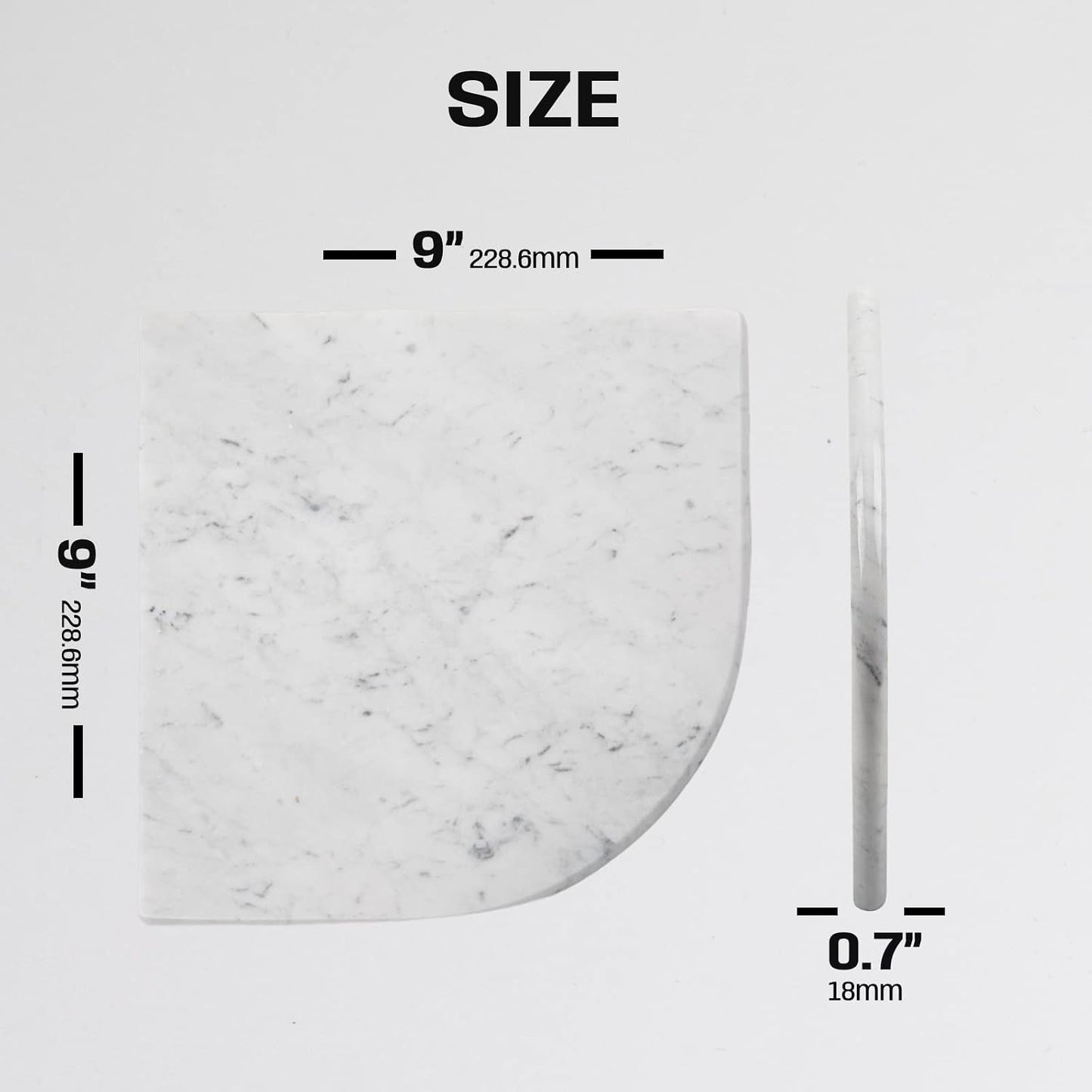 Estante esquina ducha mármol carrara 9pulg decoración baño