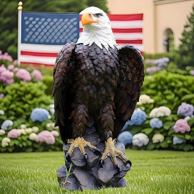 Estatua águila calva resina 24.4pulg exterior jardín
