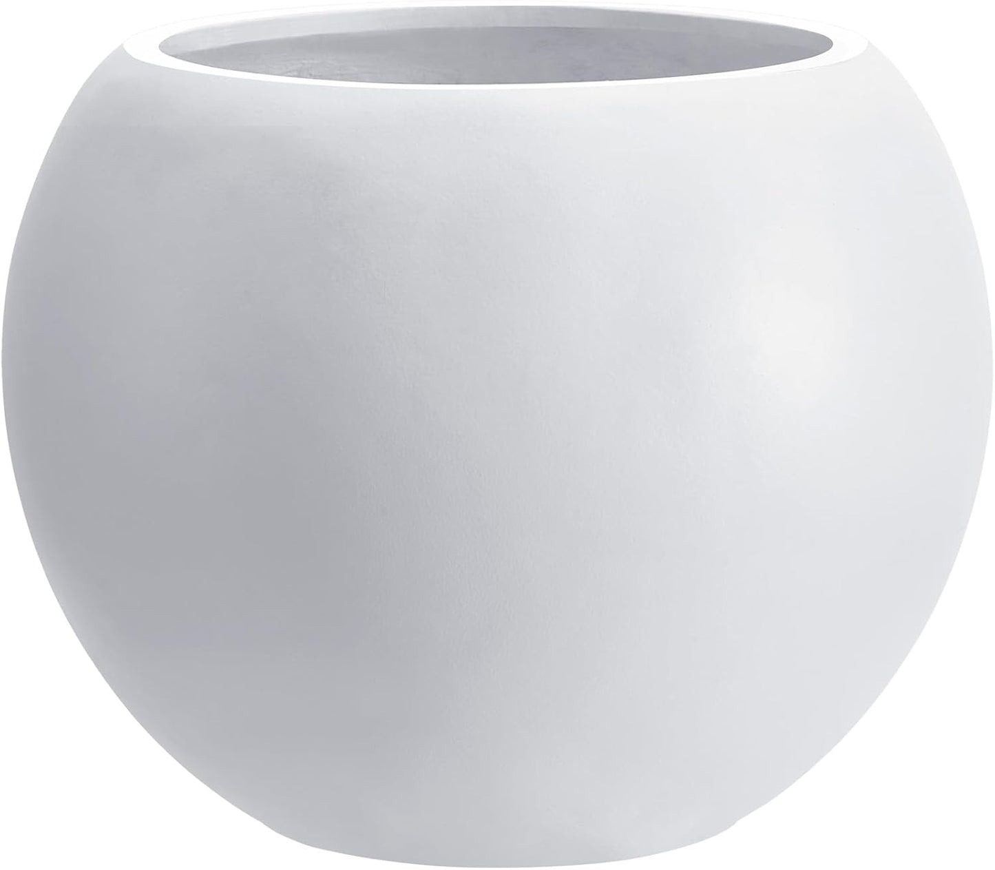 Maceta Alta Fibra Piedra Blanca 13.5x17 Drenaje Interior/Exterior