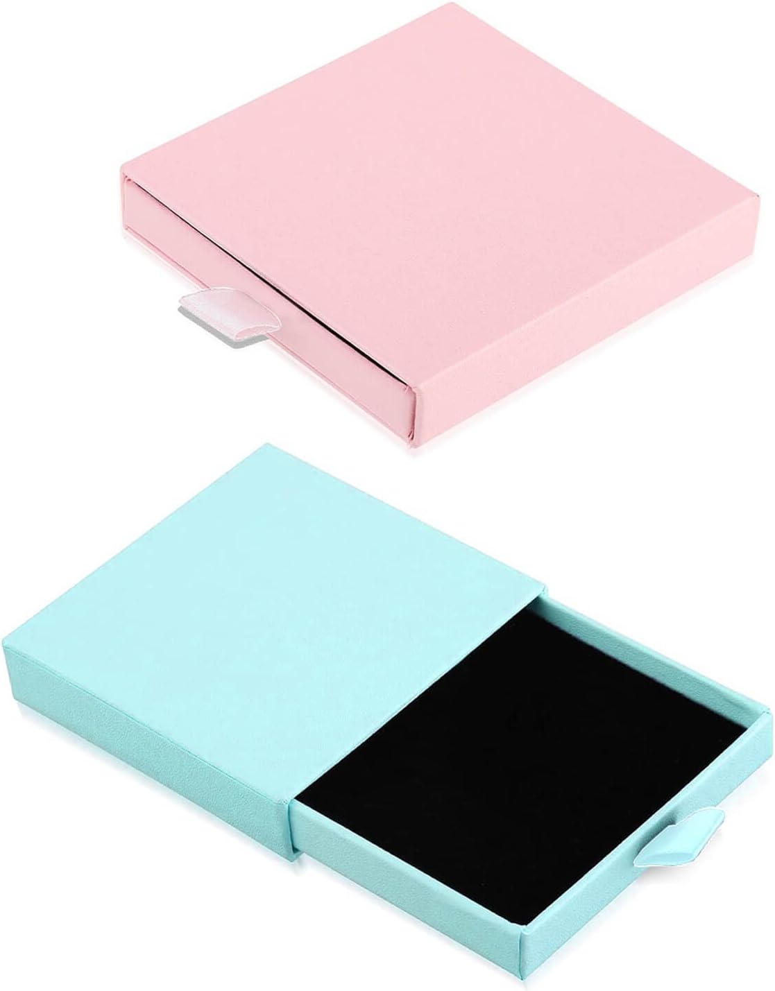 2 Cajas Regalo Joyería 3.1x3.1" Rosa Azul