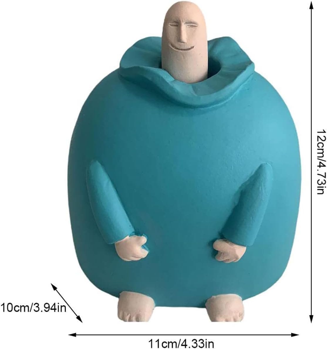 Estatua dedo medio sonriente decoración mesa estante