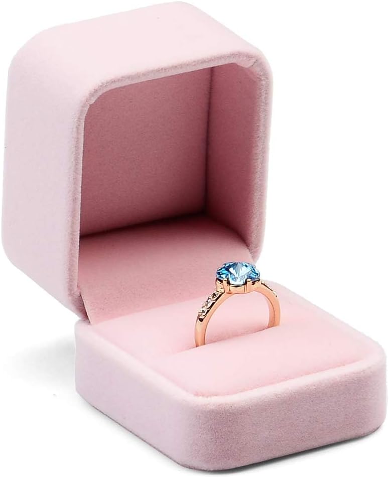Caja terciopelo para anillo compromiso boda
