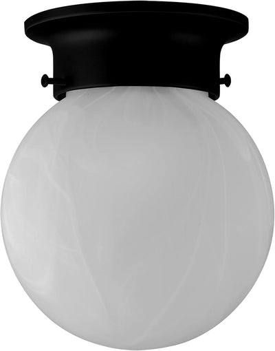 Lámpara techo 6pulg alabastro negro mate