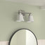 Accesorio baño doble con 2 luces vidrio esmerilado níquel