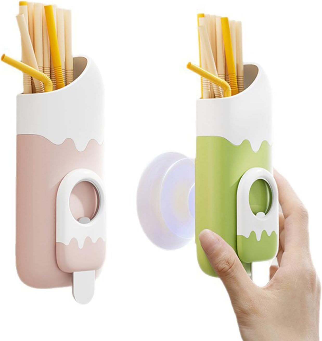Soporte para popote con abrelatas y abridor de botellas, dispensadores magnéticos paquete 2