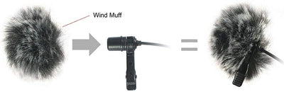 Orejera viento para micrófono solapa Audio-Technica gris set 3