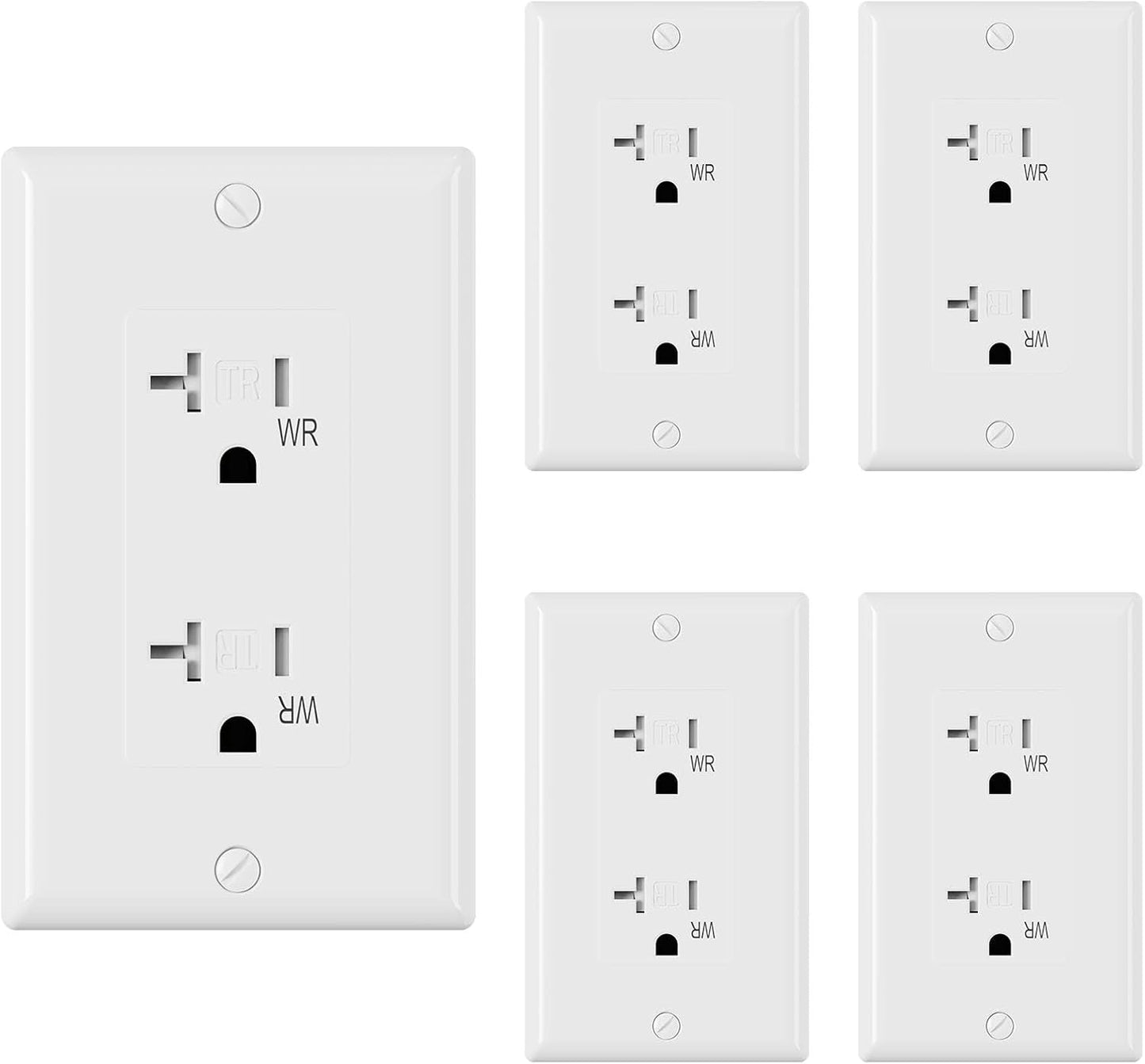 Toma eléctrica pared 20A 125V cert UL 5-20R pack 5