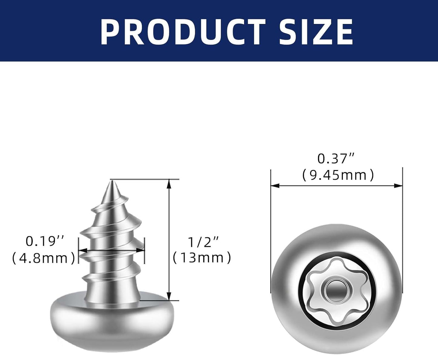 Tornillos Torx acero inox s plateados antirrobo T25 50pzas