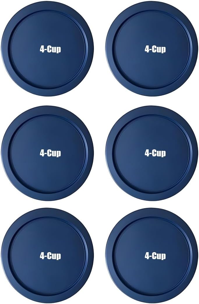 6 Pzas tapas Pyrex para cuencos vidrio 4 tazas redondas 6.25pulg