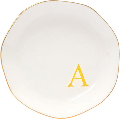 Bandeja cerámica anillo personalizado A-Monogramado regalo