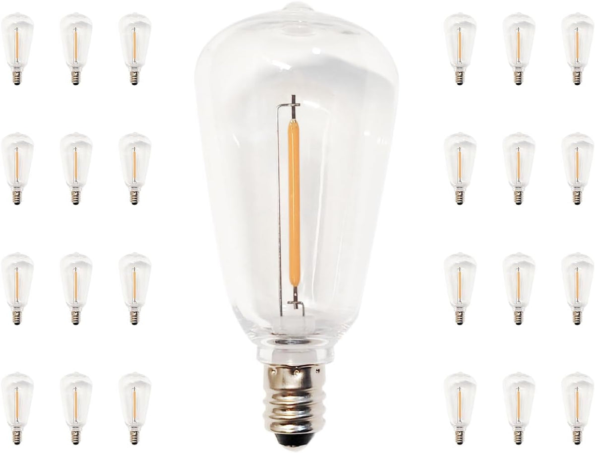 Pack 25 bombillas LED ST38 IP65 E12 blanco cálido 2700K