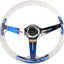 Volante acrílico ajuste universal para carreras azul