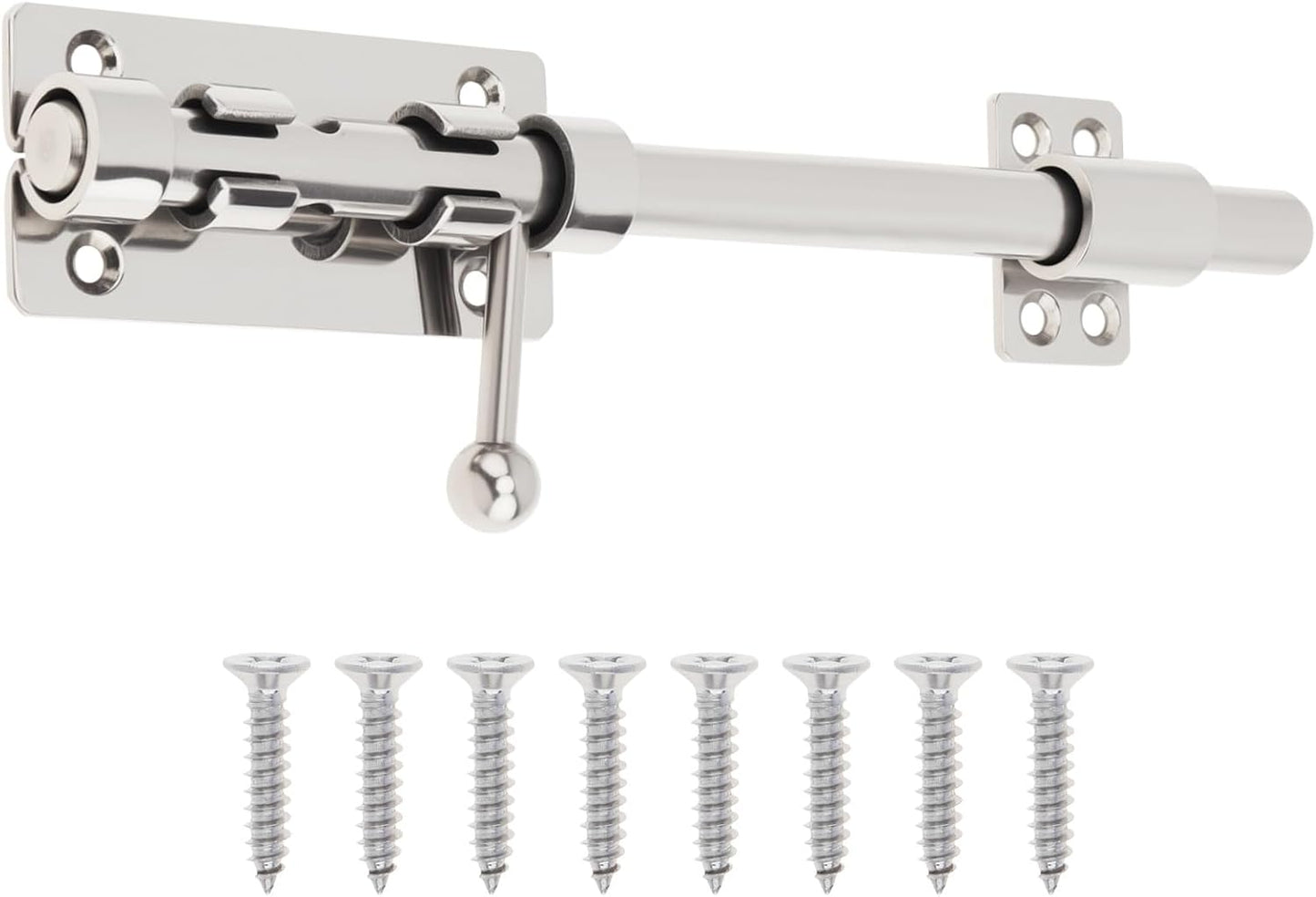 Pestillo puerta acero inox 10pulg cerradura deslizante plateada