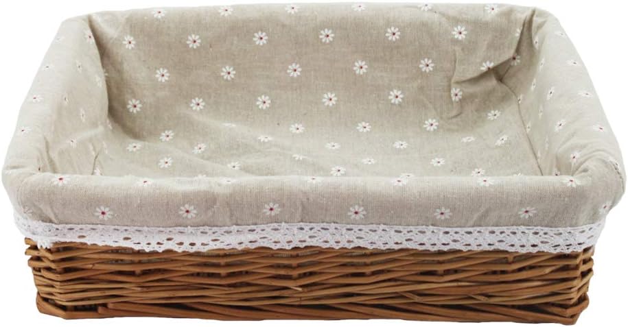Cesta mimbre rectangular para artes y manualidades