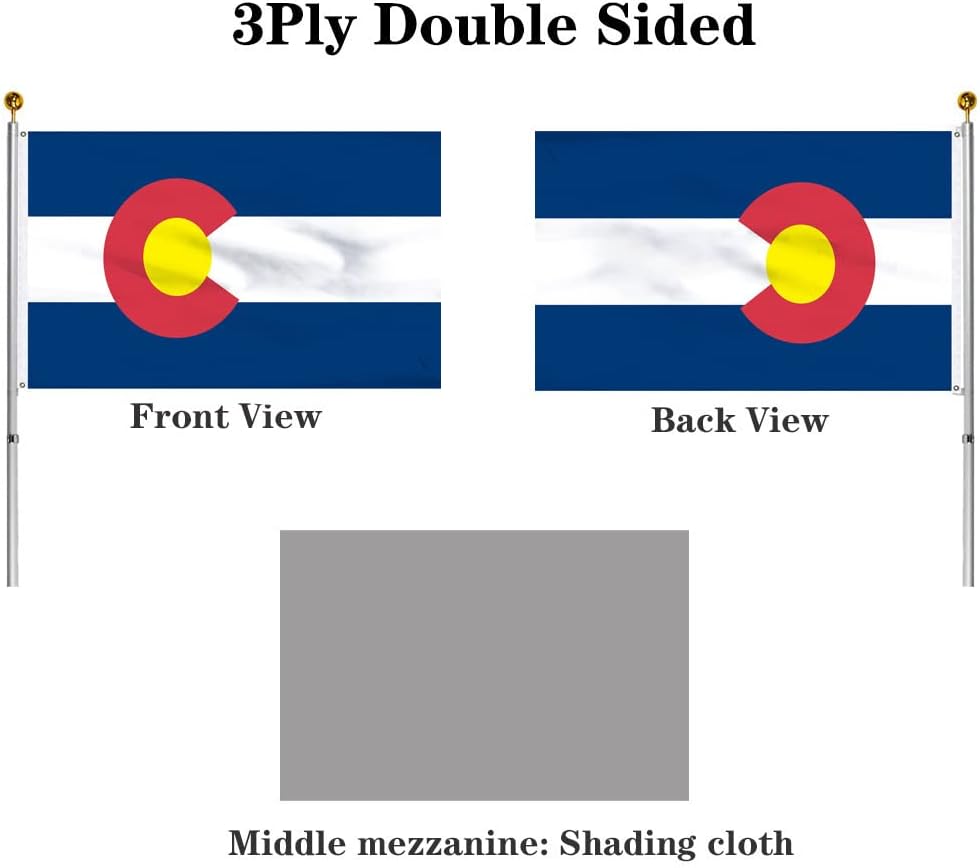 Banderas Colorado 2x3ft doble cara 220D poliéster 100%
